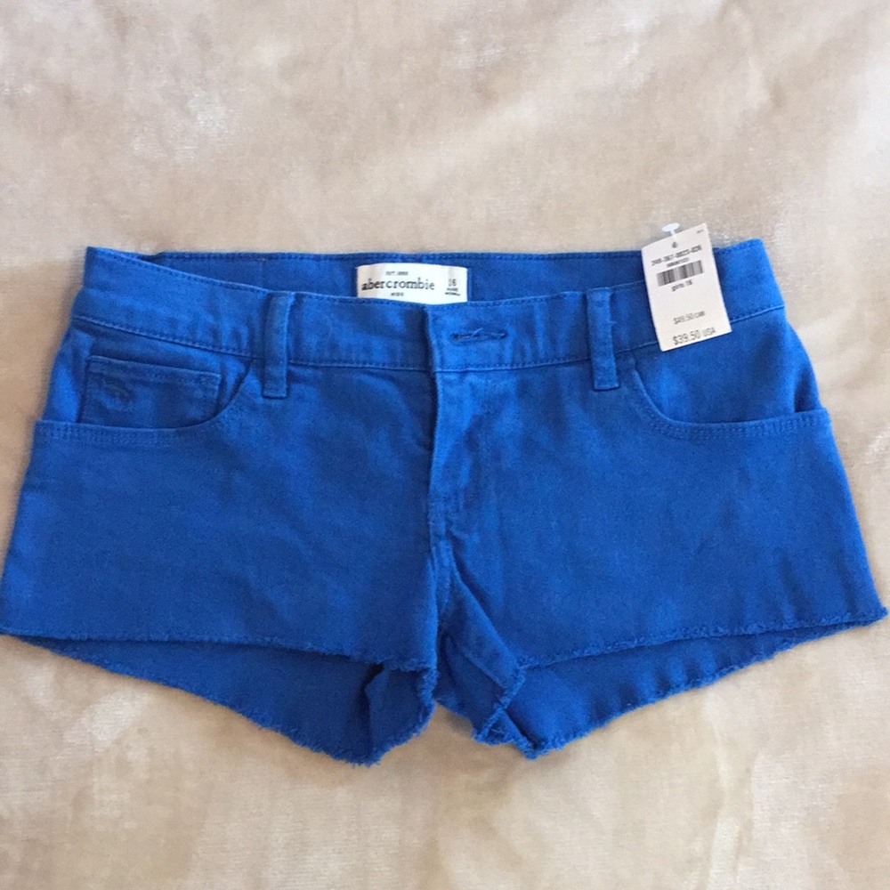 NWT abercrombie kids Royal Blue Denim Cutoff Shorts